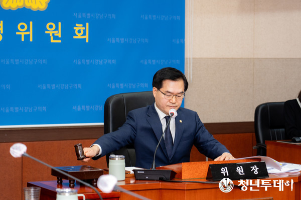 회의를 진행 중인 한윤수 운영위원장. 사진=강남구의회