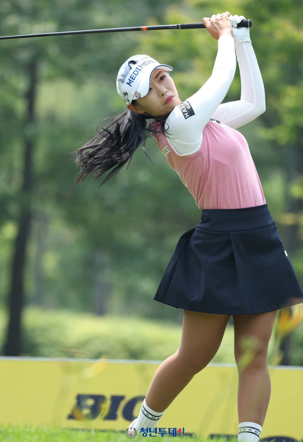 이채은이 13일 7번홀에서 티샷을 하고있다. 2024.07.13. [사진=정선 김원혁 기자]