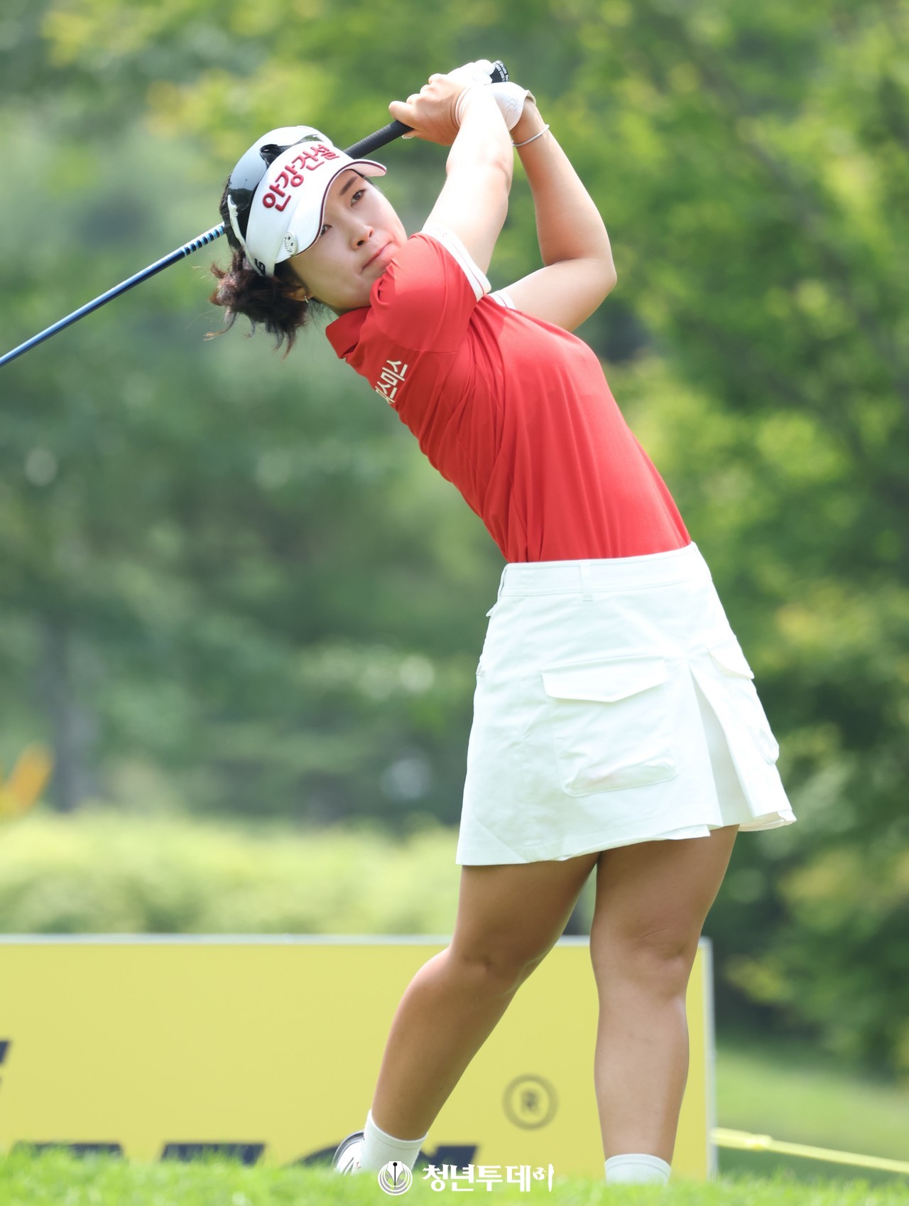 전예성이 13일 7번홀에서 티샷을 하고 있다. 2024.07.13. [사진=정선 김원혁 기자]