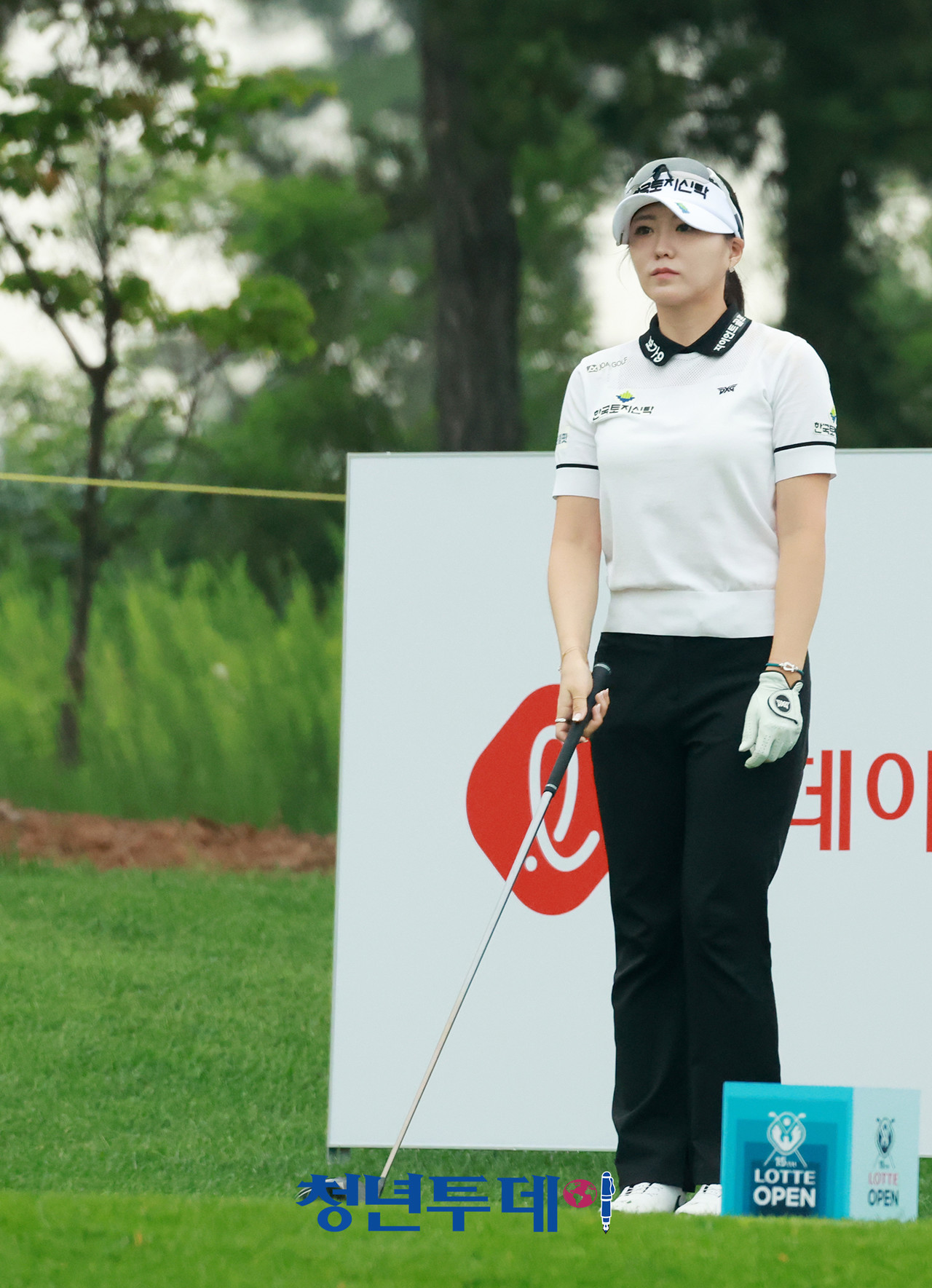 조아연이 ‘제15회 롯데 오픈 ’첫째날인 지난3일 인천 서구에 위치한 베어즈베스트 청라 골프클럽(파 72/6,684야드) 2번 홀에서 드라이버 티샷을 준비하고 있다. 2025.07.03 [사진=청라 김충구 기자]