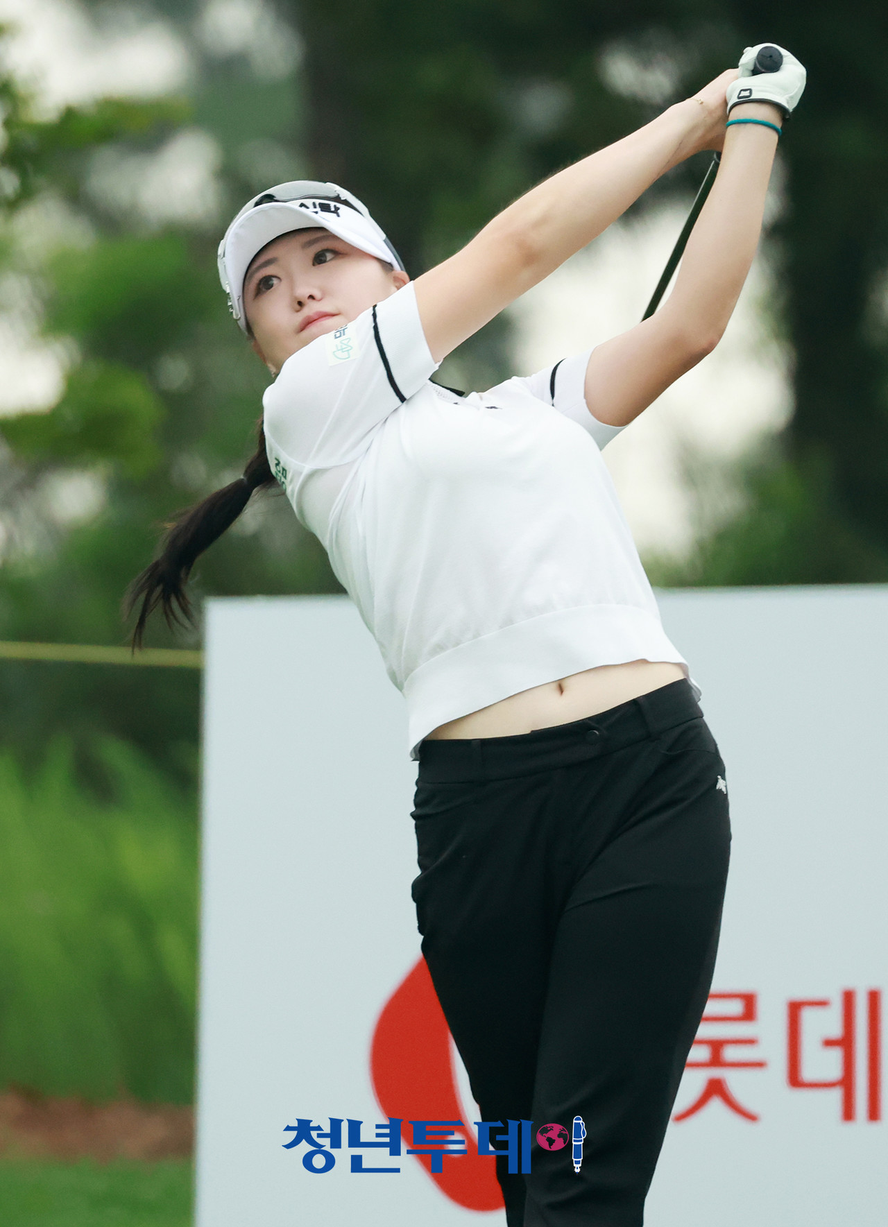 조아연이 ‘제15회 롯데 오픈 ’첫째날인 지난3일 인천 서구에 위치한 베어즈베스트 청라 골프클럽(파 72/6,684야드) 2번 홀에서 드라이버 티샷을 하고 있다. 2025.07.03 [사진=청라 김충구 기자]