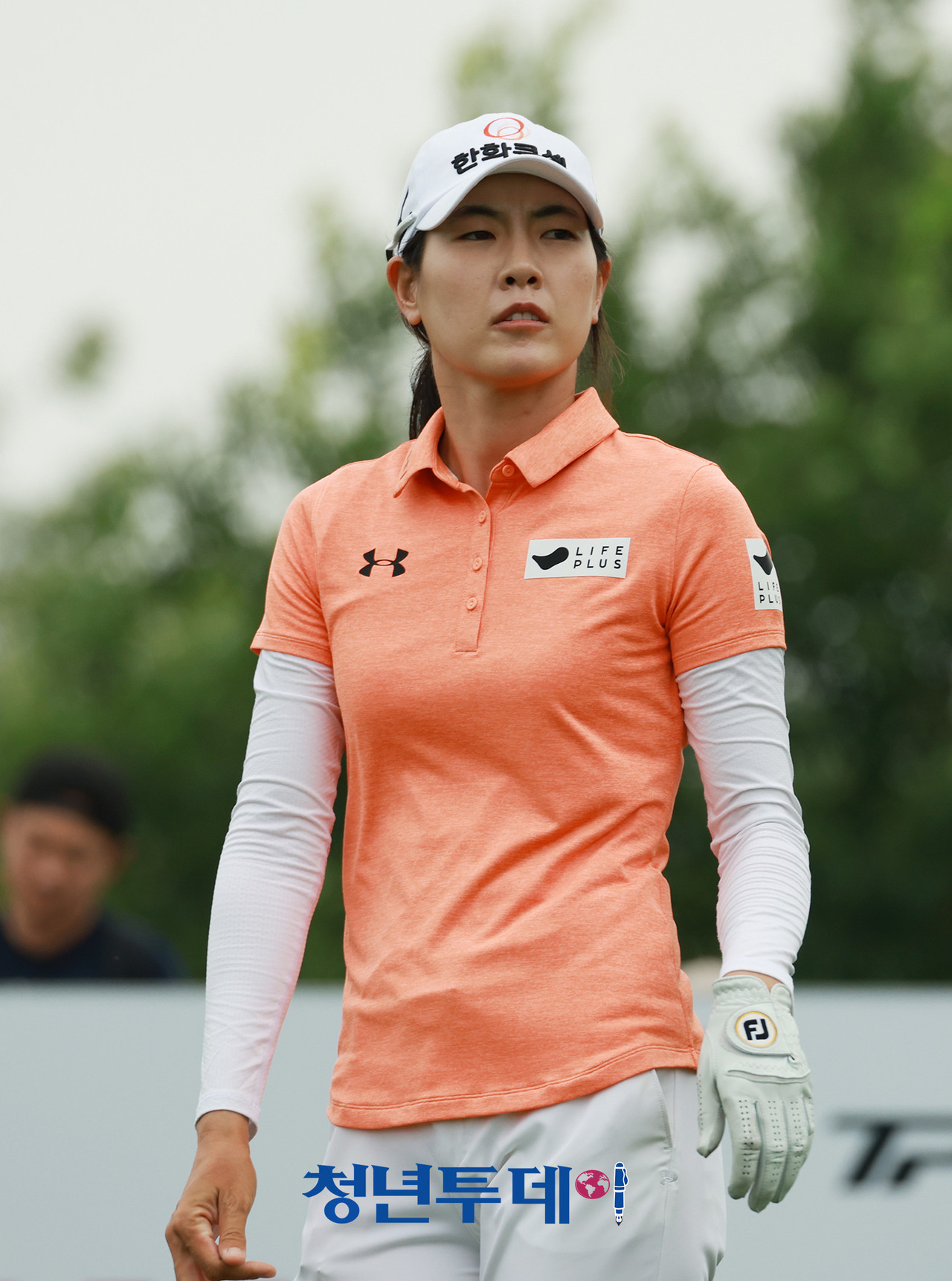 대회 이틀째인 4일 이정민이 11번 홀에서 드라이버 티샷을 하고 있다. 2025.07.04 [사진=청라 김충구 기자]